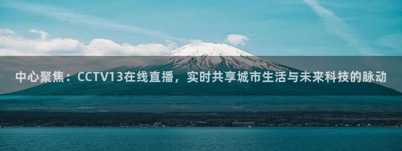 上海五星体育直播节目：中心聚焦：CCTV13在线直播，实时共享城市生活与未来科技的脉动